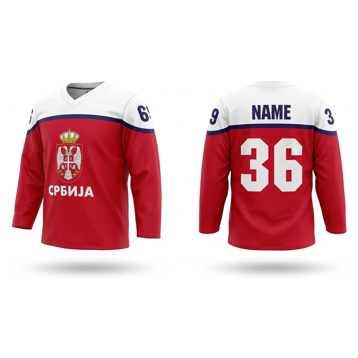 Serbia Hockey Jersey Red