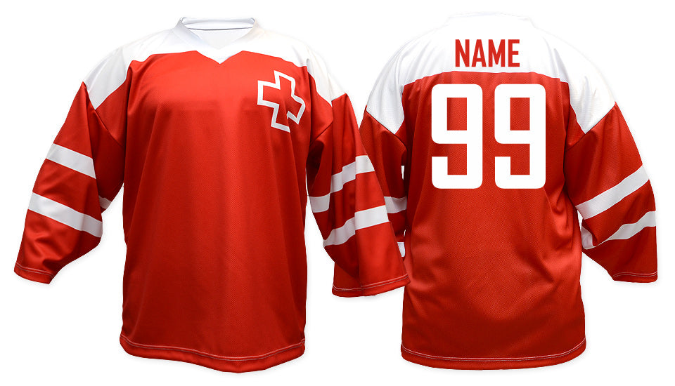 Switzerland hockey jersey red