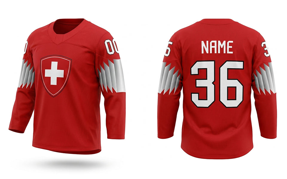 Switzerland hockey jersey red 2019