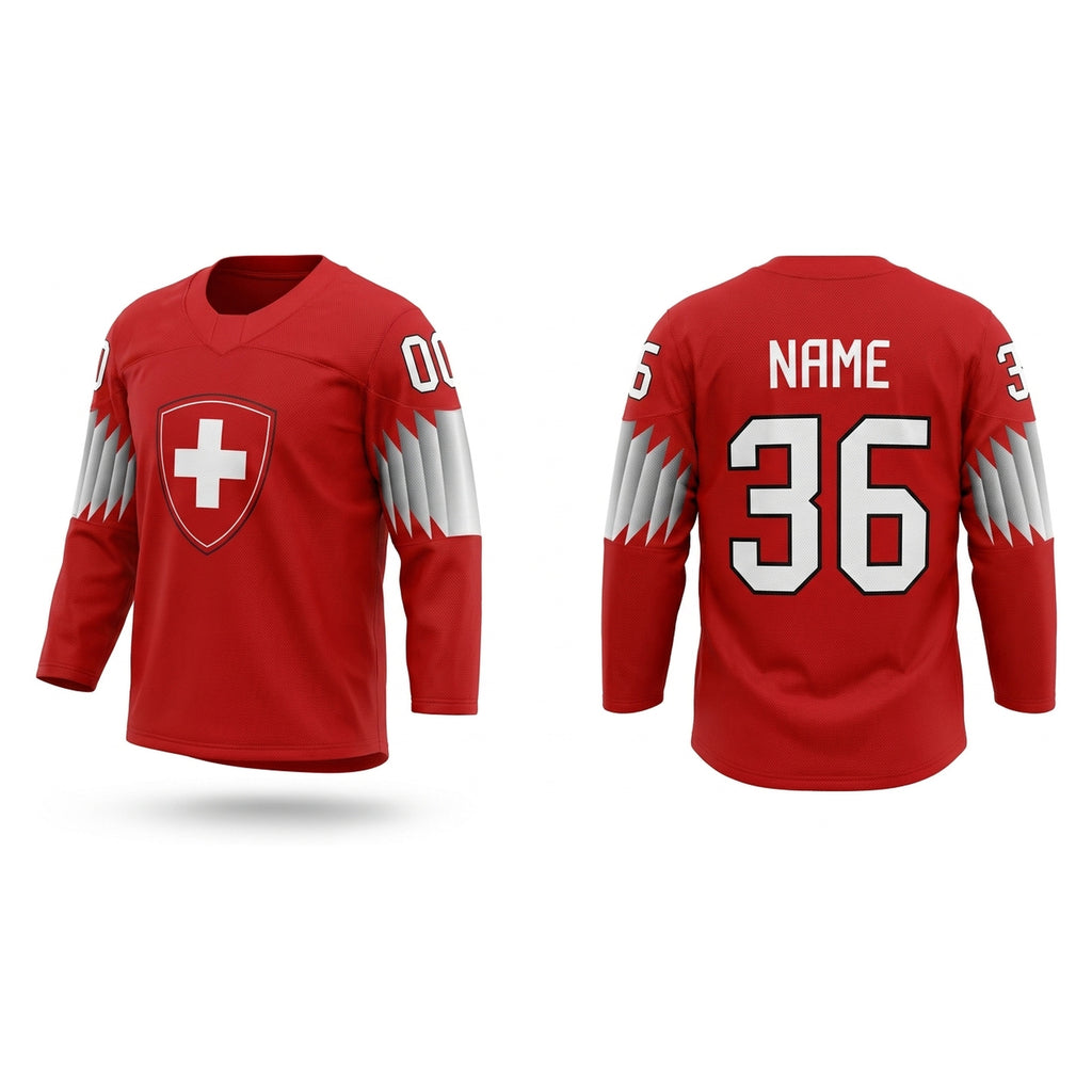 Switzerland hockey jersey red 2019