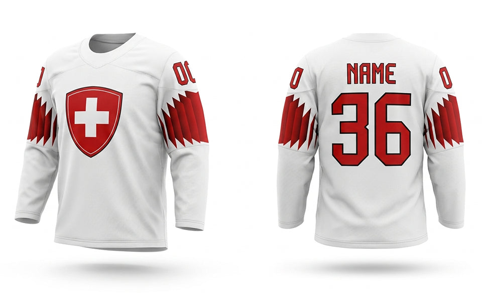 Switzerland hockey jersey white 2019
