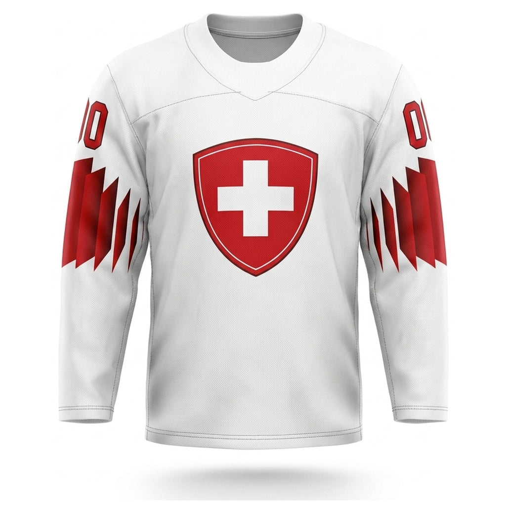 Switzerland hockey jersey white 2019