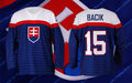 Slovakia blue jersey authentic with embroideries and twill numbers and name