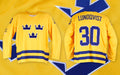 Sweden yellow jersey authentic with embroideries and twill numbers and name