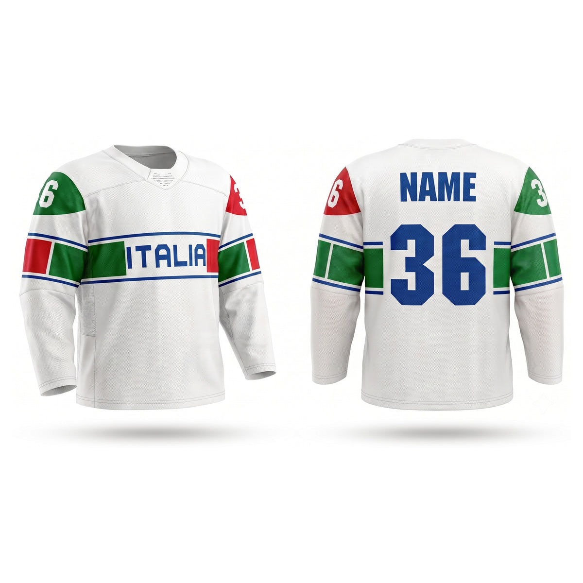 Italia hockey jersey white - 2026 alternative