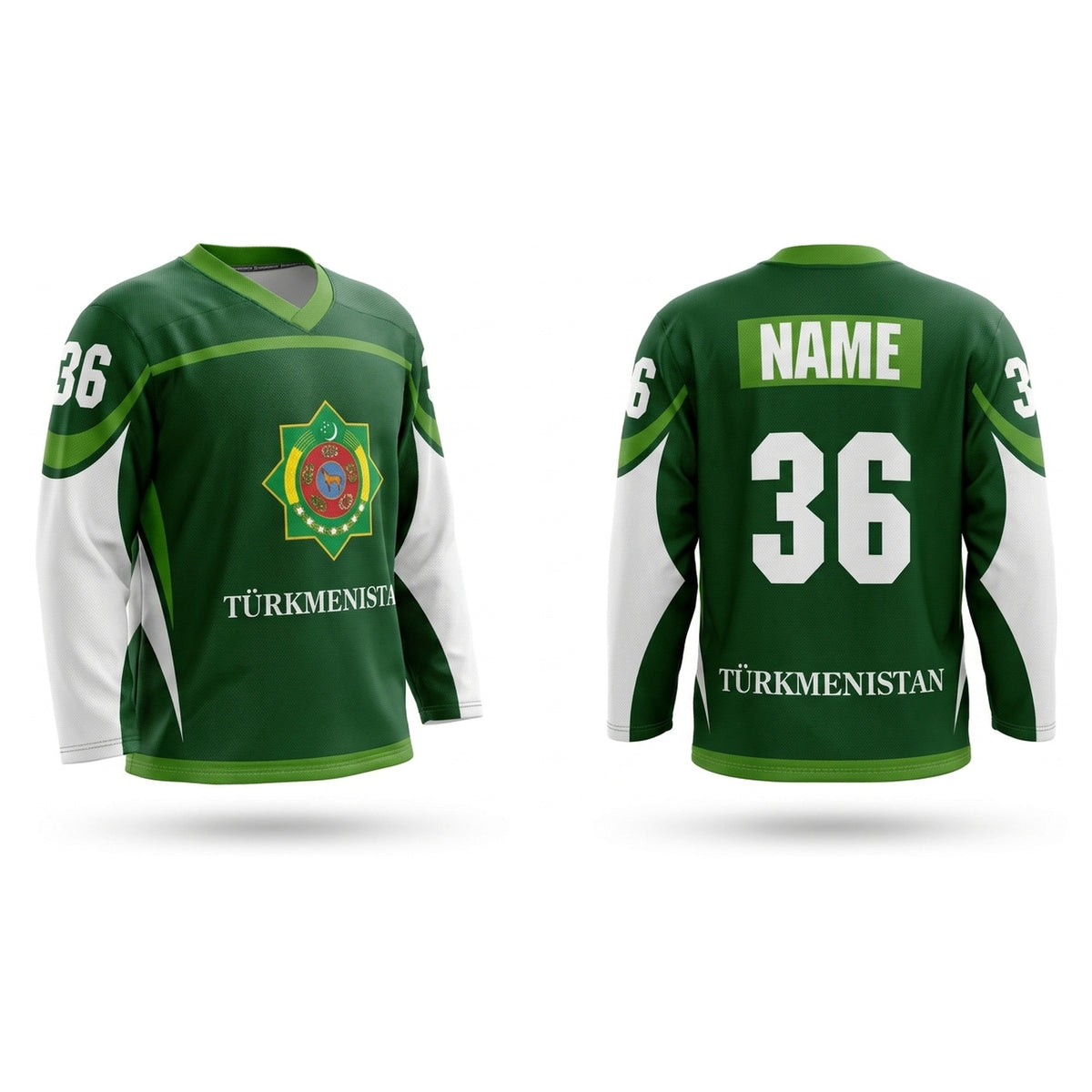 Turkmenistnan Hockey Jersey Green
