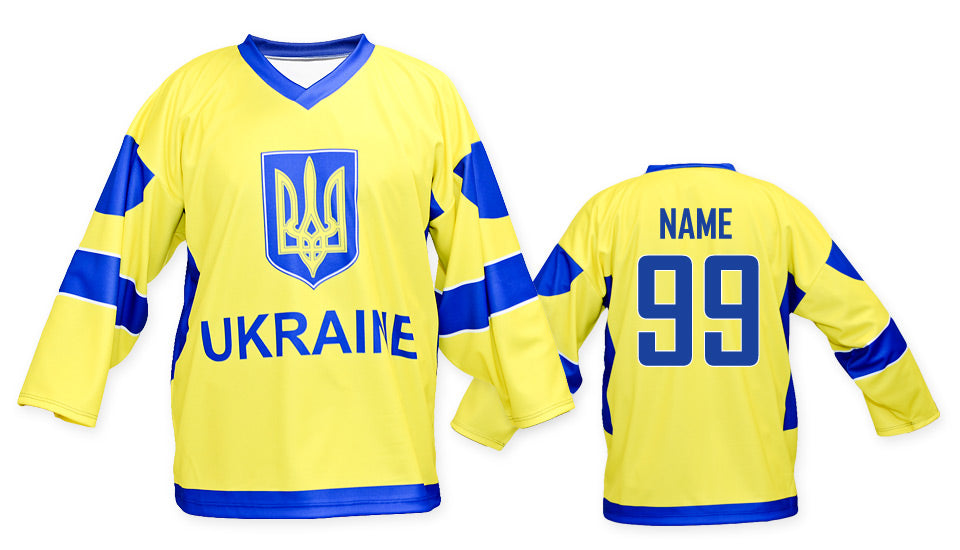 Ukraine hockey jersey yellow