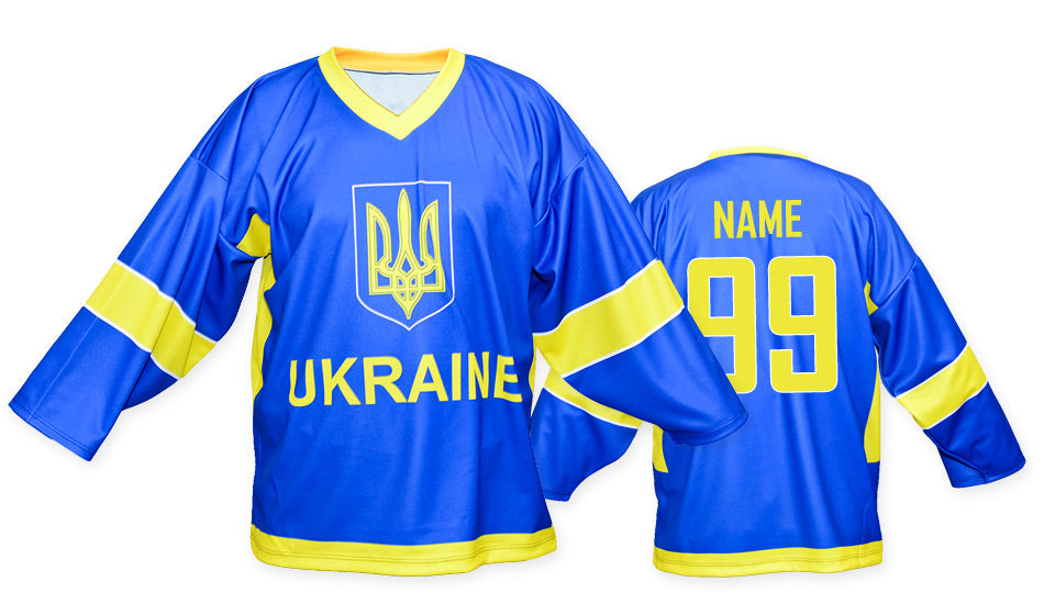 Ukraine hockey jersey blue