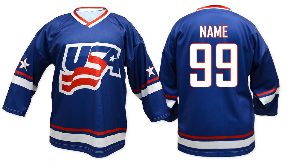 USA hockey jersey blue