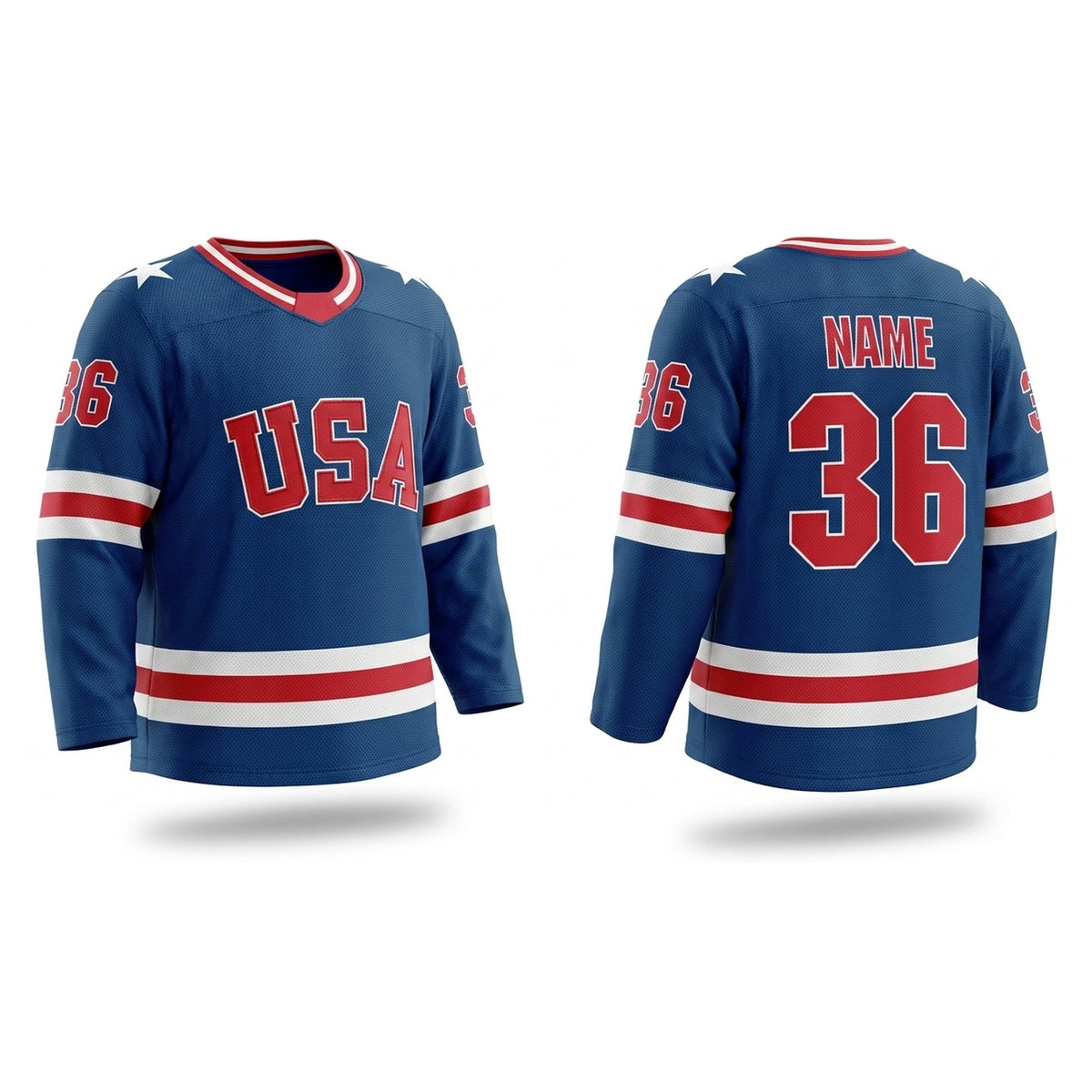 USA 1980 "Miracle on the ice" hockey jersey blue