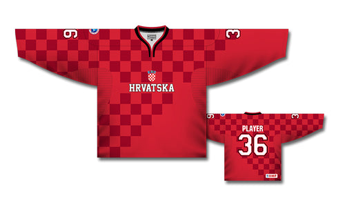 Croatia national hockey game jersey 2023 - red
