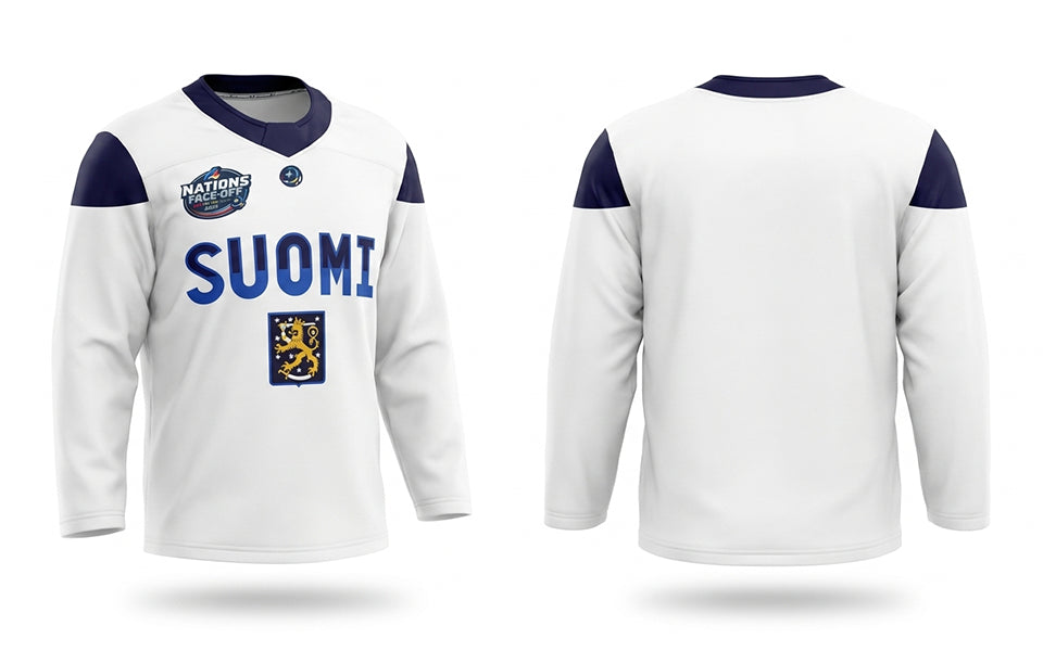 Finland hockey white practice jersey 4 nations cup