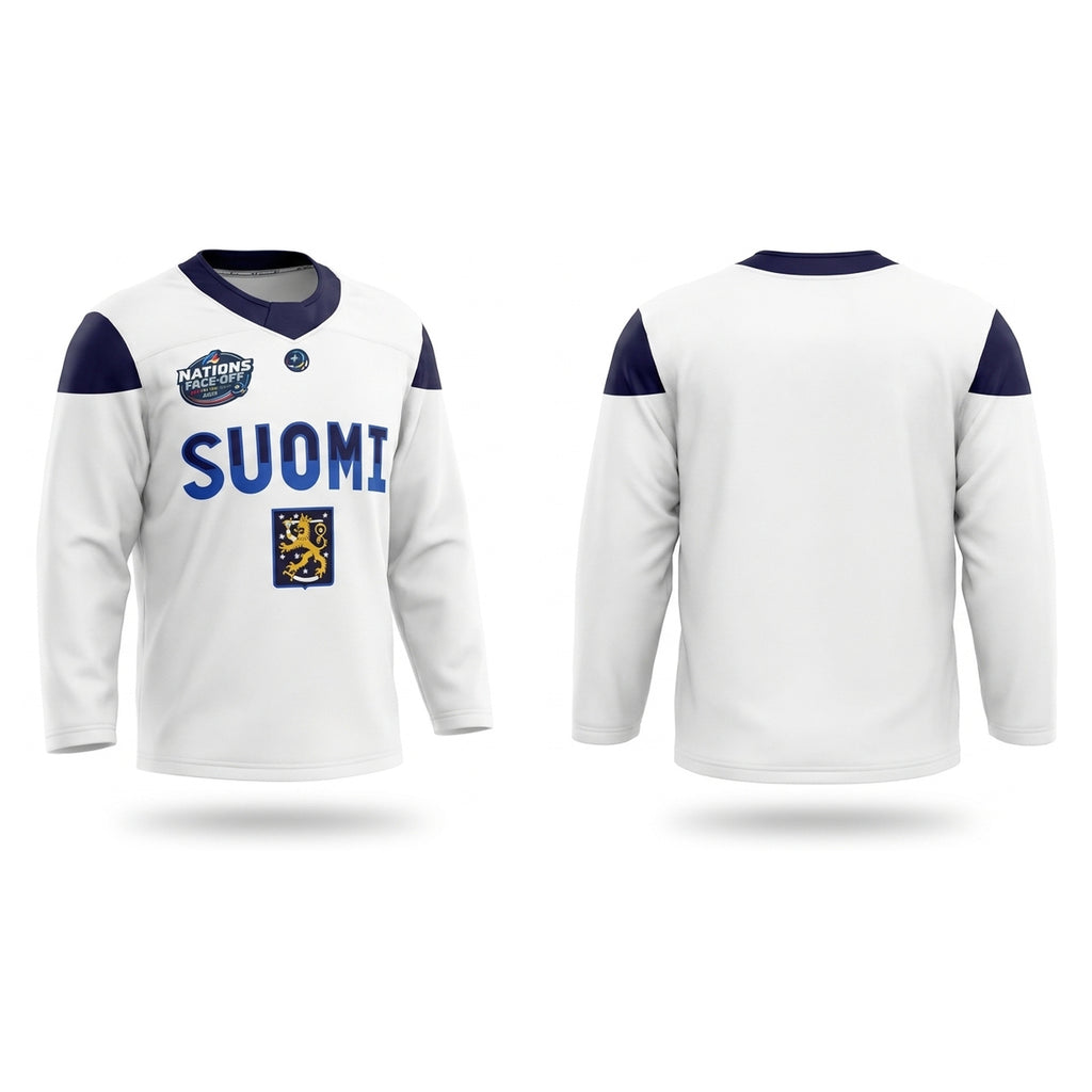 Finland hockey white practice jersey 2025