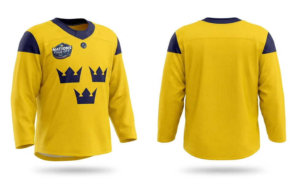 Sweden hockey yellow practice jersey 4 nations cup